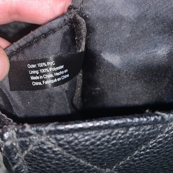 So_CHIC Matte Black Pebble Quilted Textured Handbag+Beautiful RoseGold Trim Snap - Picture 9 of 16